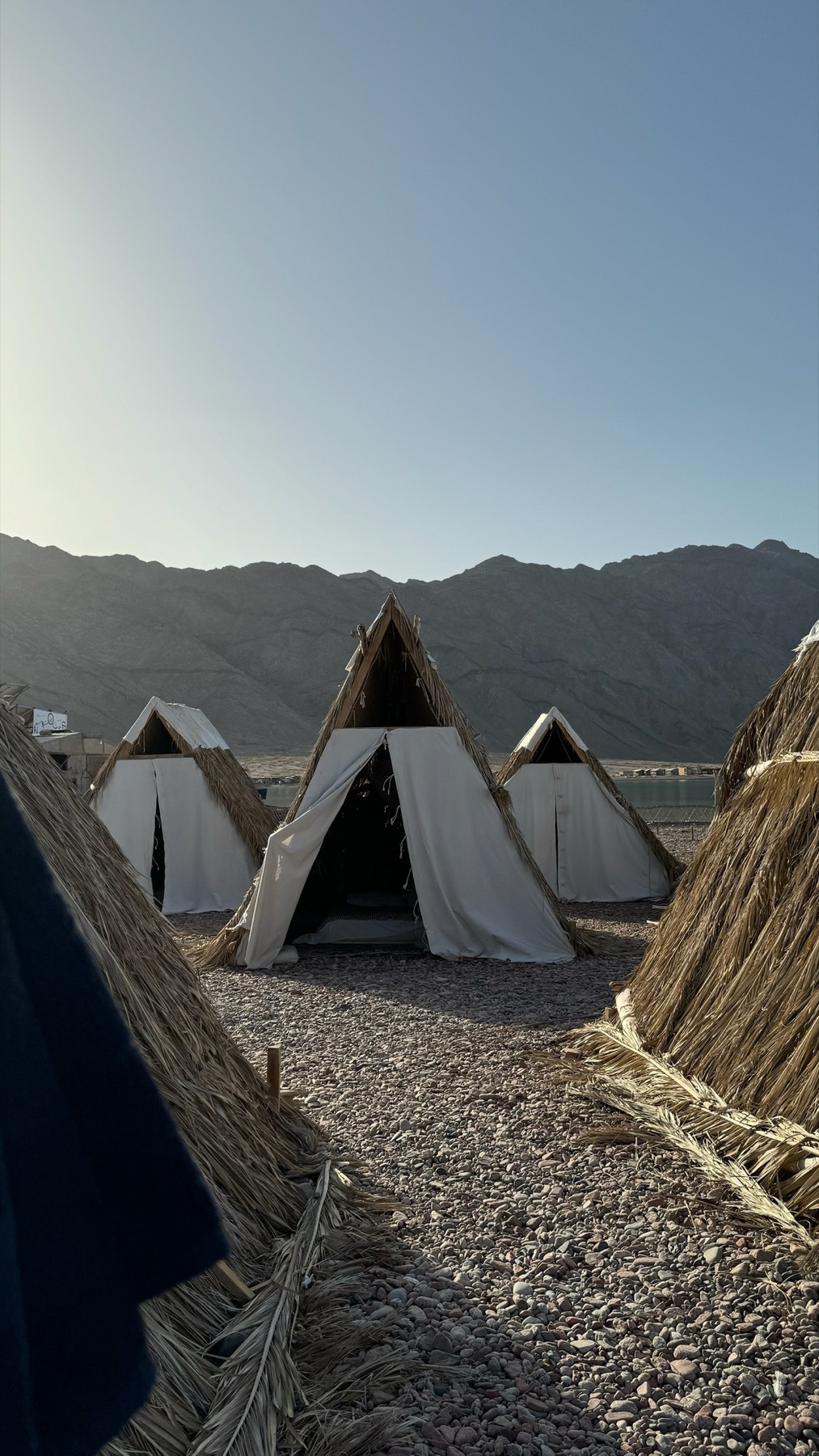 Beachside tents at the Blue Lagoon